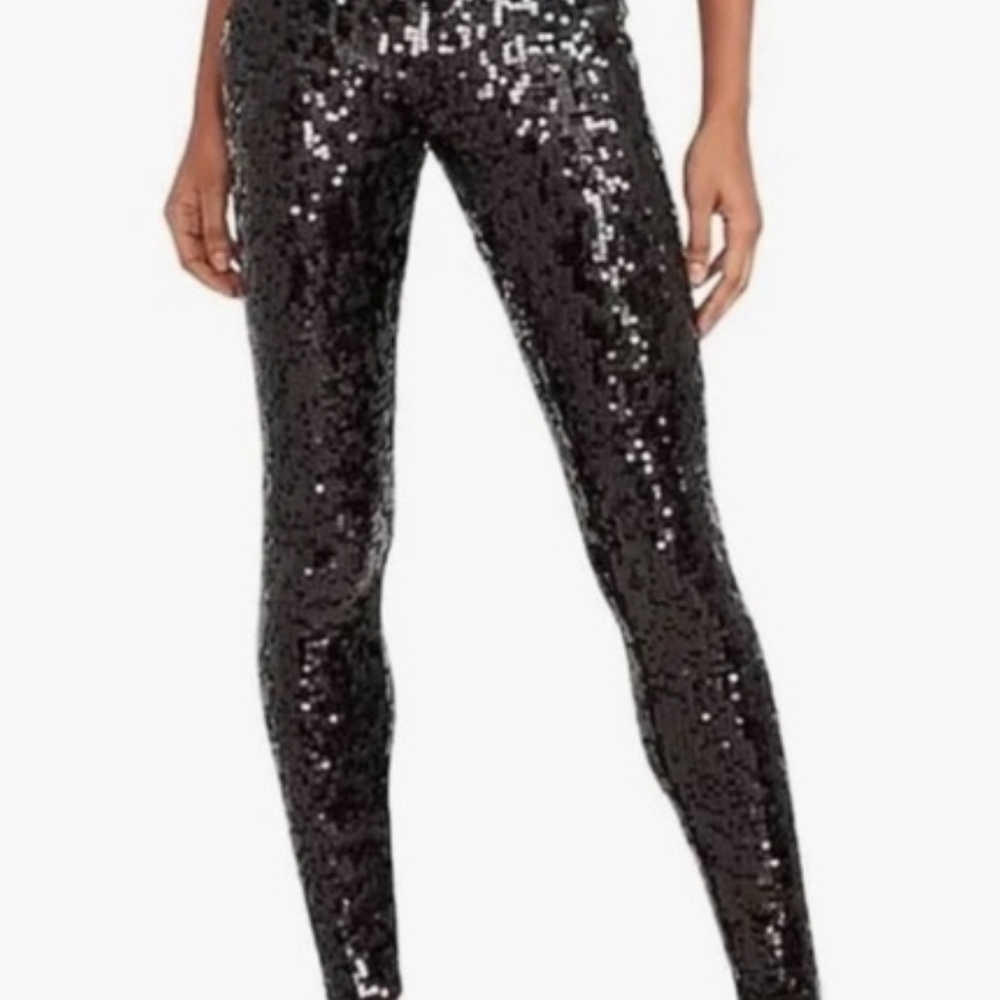 Express Black Sequin Skinny PantsXS/TP